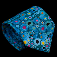 Cravate en soie Gustav Klimt, Art Nouveau (bleu)
