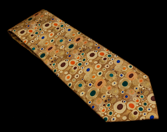 Corbata seda Gustav Klimt : Art Nouveau (oro)