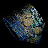 Cravate en soie Gustav Klimt, Fulfillment (bleu)