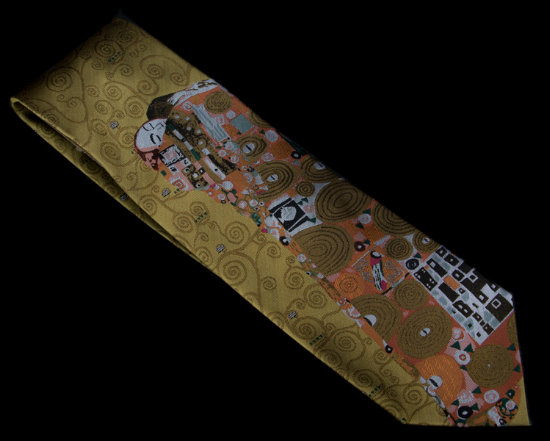 Cravatta seta Gustav Klimt : Fulfillment (Oro)