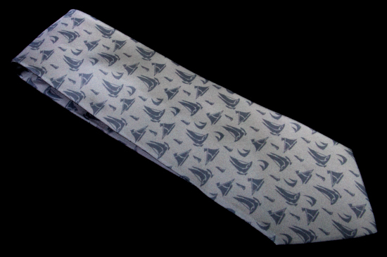 Edouard Manet Silk tie : Bateaux (grey)