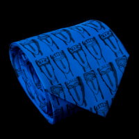 Cravate en soie Amedeo Modigliani, Visage (bleu)