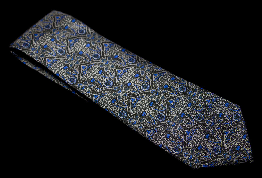 Cravate soie Morris : Ispahan (noir)