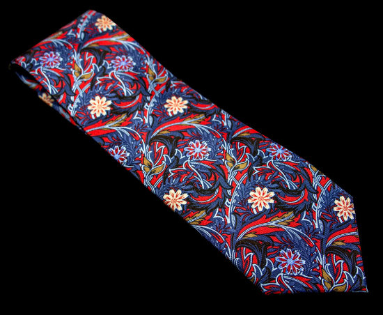 Cravate soie Morris : Swirling florals