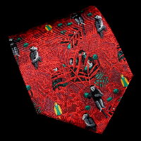 Cravate en soie Henri Rousseau, Singes dans la jungle (rouge)
