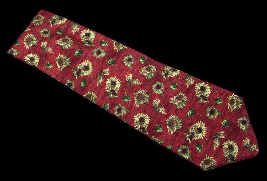 Van Gogh Silk tie : Sunflowers (red)