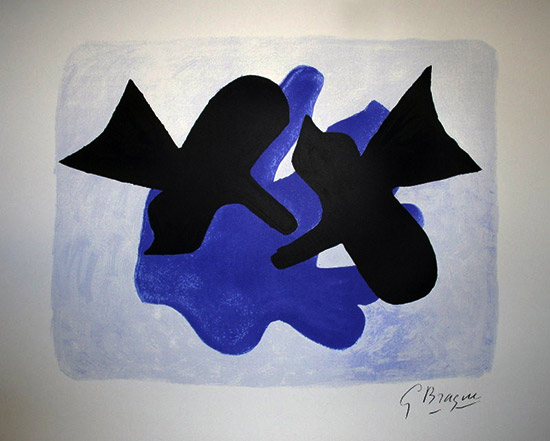 Sérigraphie Georges Braque : Pélias et Nélée (l'Astre et l'oiseau), 1958