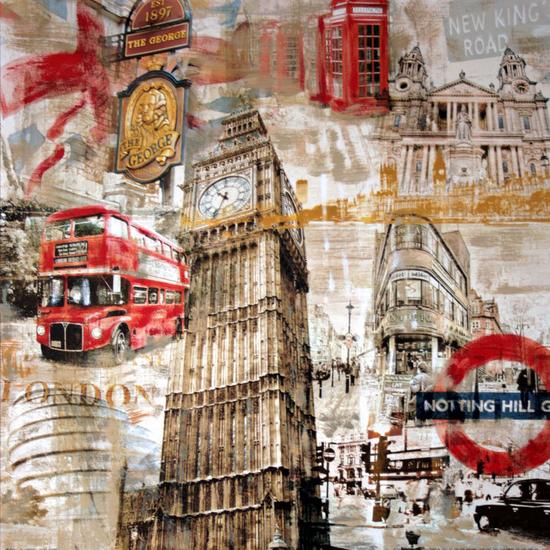 Tyler BURKE : Londres : Reproducción, làmina de Arte, poster 50 x 50 cm sobre un lujuoso papel de arte espeso y satinado