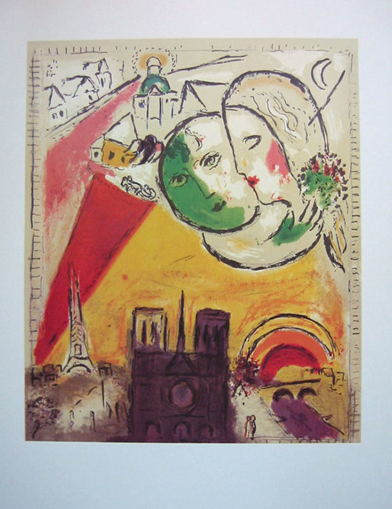 Affiche Marc Chagall : Le Dimanche, 1954