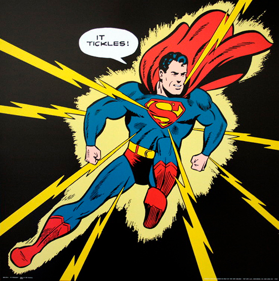 DC Comics : Superman - It Tickles, stampa d'arte 50 x 50 cm, riproduzione su bella carta spessa e satinata