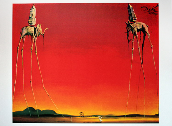 Stampa Salvador Dali, Gli elefanti, 1948