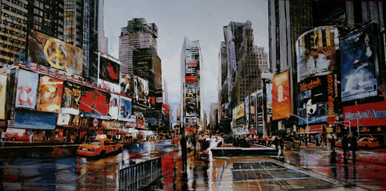 Matthew Daniels poster : Evening in Times Square