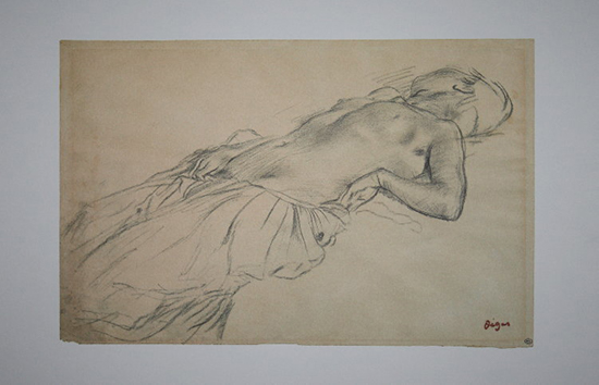 Edgar DEGAS : Lying nude : 50 x 40 cm . Reproduction in Fine Art print