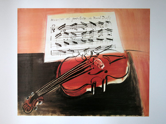 Raoul DUFY : Il violino rosso, 1966, stampa d'arte 80 x 60 cm, riproduzione su bella carta spessa e satinata