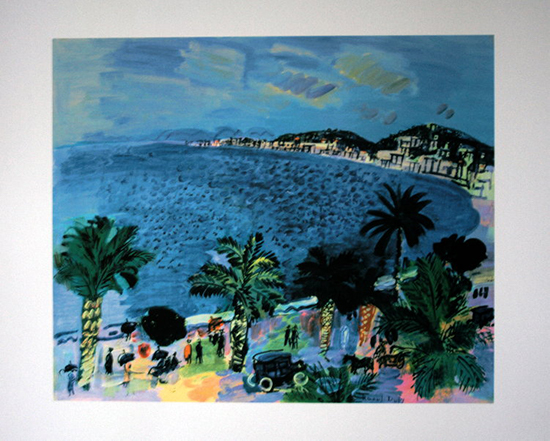 Raoul DUFY : La Bahía de los Ángeles, Niza, 1929 : Reproducción, làmina de Arte, poster 51 x 41 cm sobre un lujuoso papel de arte espeso y satinado