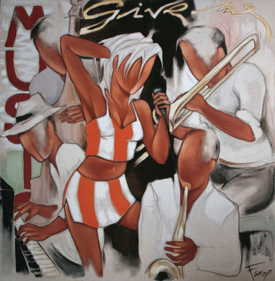 Pierre Farel poster print, Give me Music