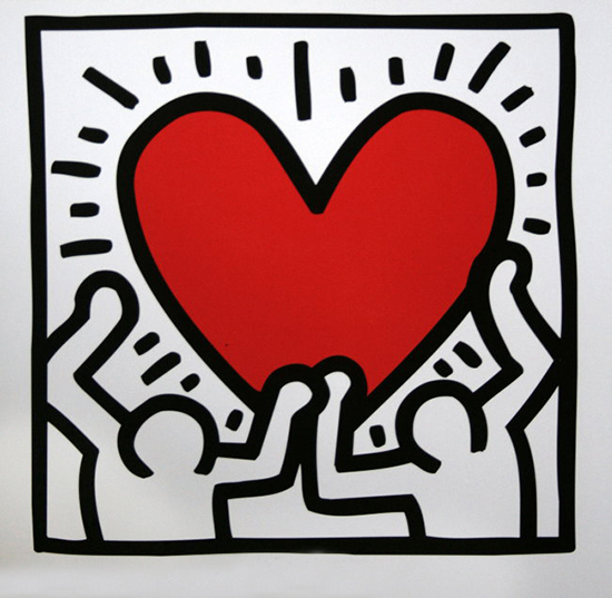 Affiche Keith Haring : Sans Titre 1988 (coeur)