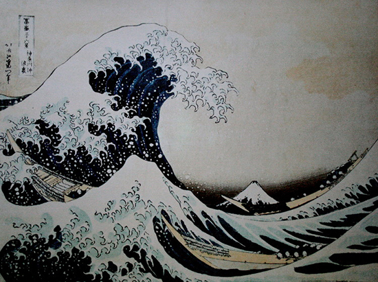Lámina Hokusai, La gran ola de Kanagawa, 1834