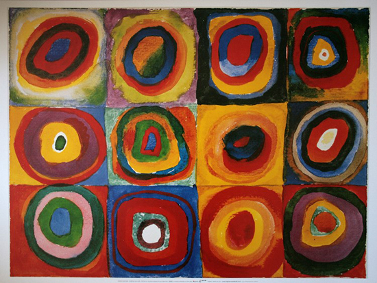 Kandinsky poster print, Squares and concentric circles, 1913