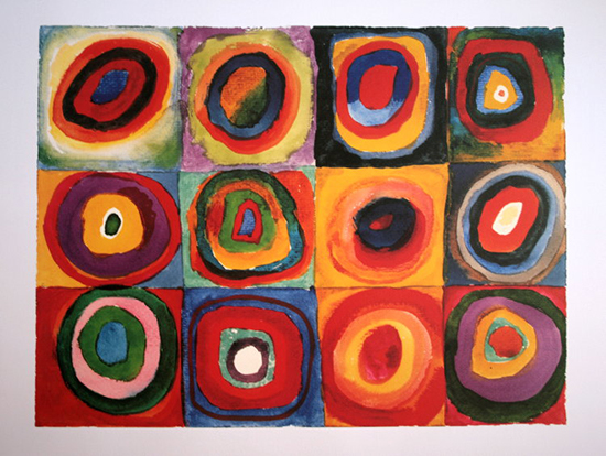 Kandinsky poster print, Squares and concentric circles, 1913