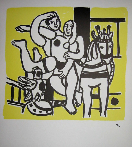 Lithographie Fernand Léger : Le cirque jaune