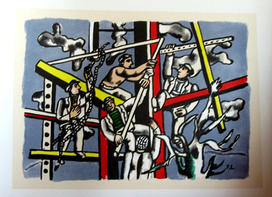 Fernand Léger lithograph : The Builders