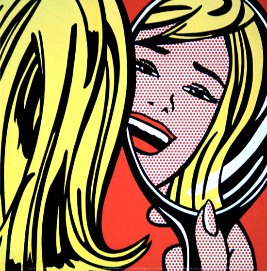 Roy Lichtenstein poster print, Girl in Mirror, 1964
