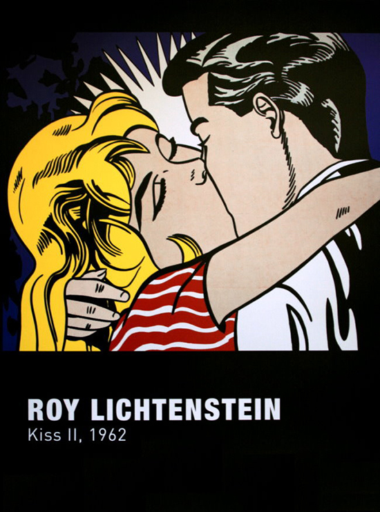 Roy Lichtenstein poster print, Kiss II, 1962