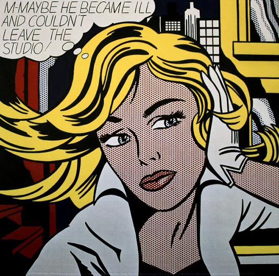 Roy Lichtenstein poster print, M-Maybe (A Girls Picture), 1965