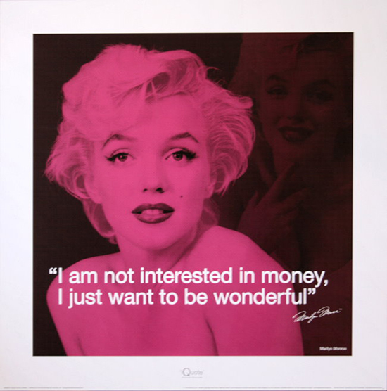 Marilyn MONROE - Quote : Reproduction en Affiche d'art, poster