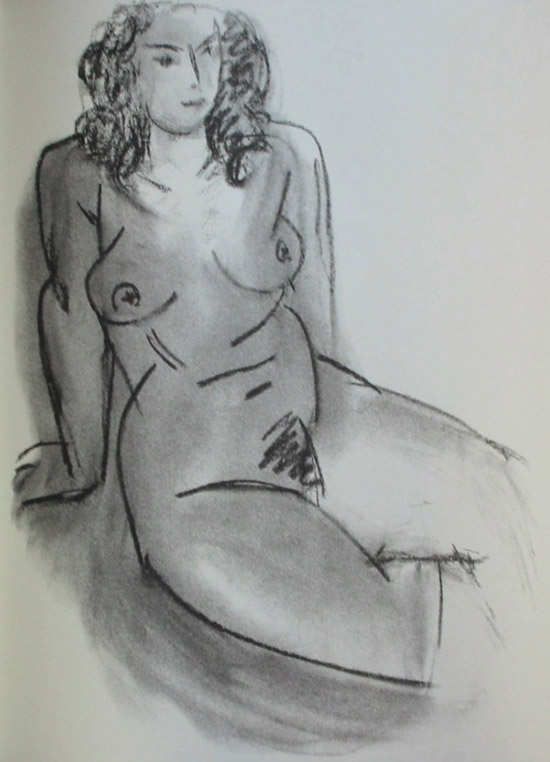 Lámina Henri Matisse, Desnudo sentado