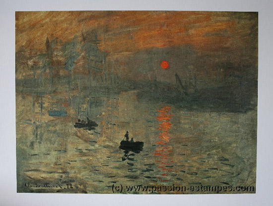 Lmina Claude Monet, Impresin, sol naciente, 1872