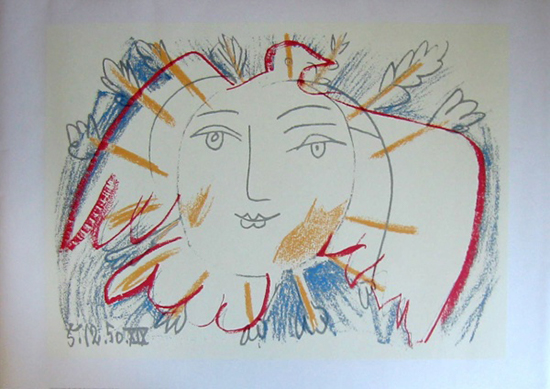 Serigrafia Pablo Picasso, Il viso della pace (1950)