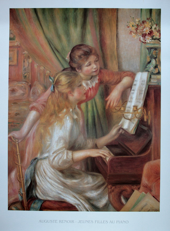 Pierre-Auguste RENOIR : Muchachas tocando el piano, 1892 : Reproducción, làmina de Arte, poster 80 x 60 cm sobre un lujuoso papel espeso y satinado