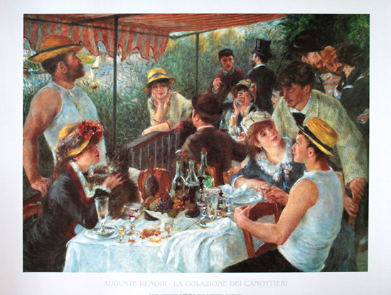 Pierre-Auguste RENOIR : La colazione dei canottieri, 1881, stampa d'arte 80 x 60 cm, riproduzione su una lussuosa carta spessa speciale d'Arte 180g/m²