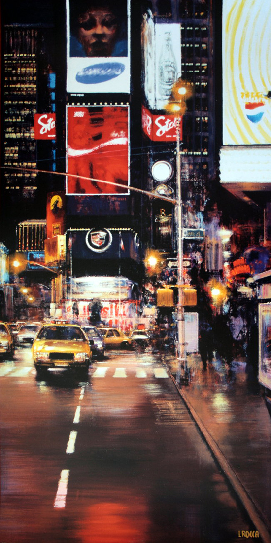 Luigi ROCCA : Times Square at Night II : Reproduction en Affiche d'art 