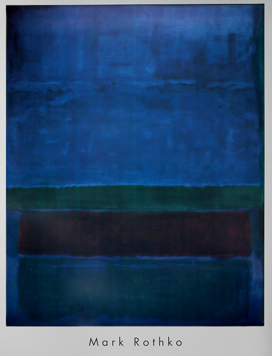Mark Rothko poster print, Blue, Green and brown, 1951