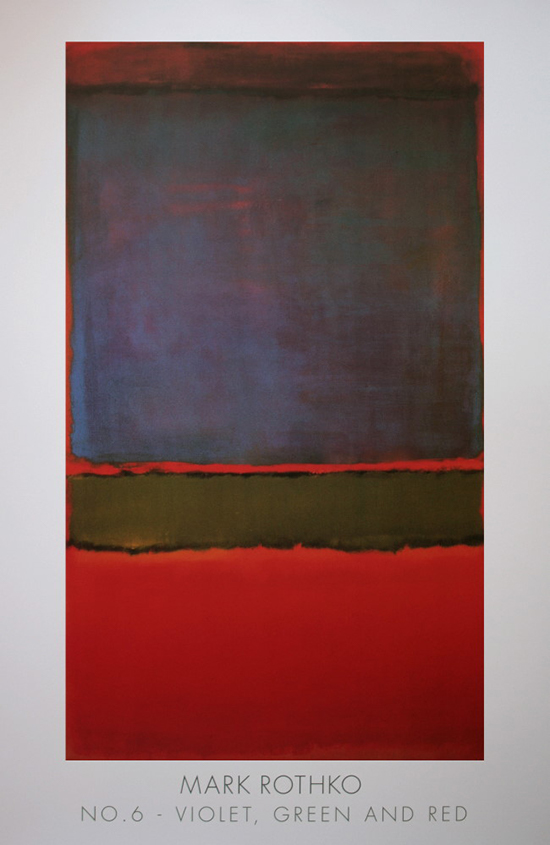 Mark Rothko poster print, n°6 (Violet green and red) 1951