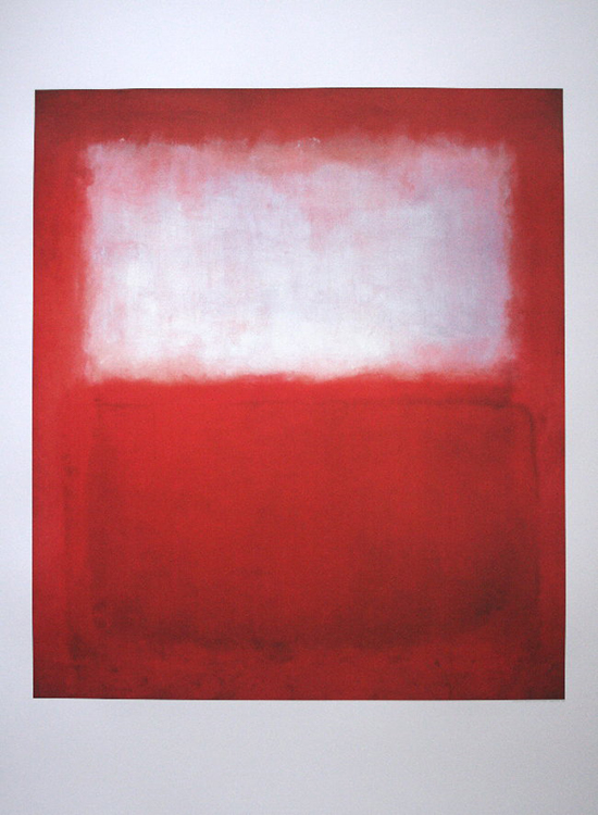 Stampa Mark Rothko, Bianco su rosso