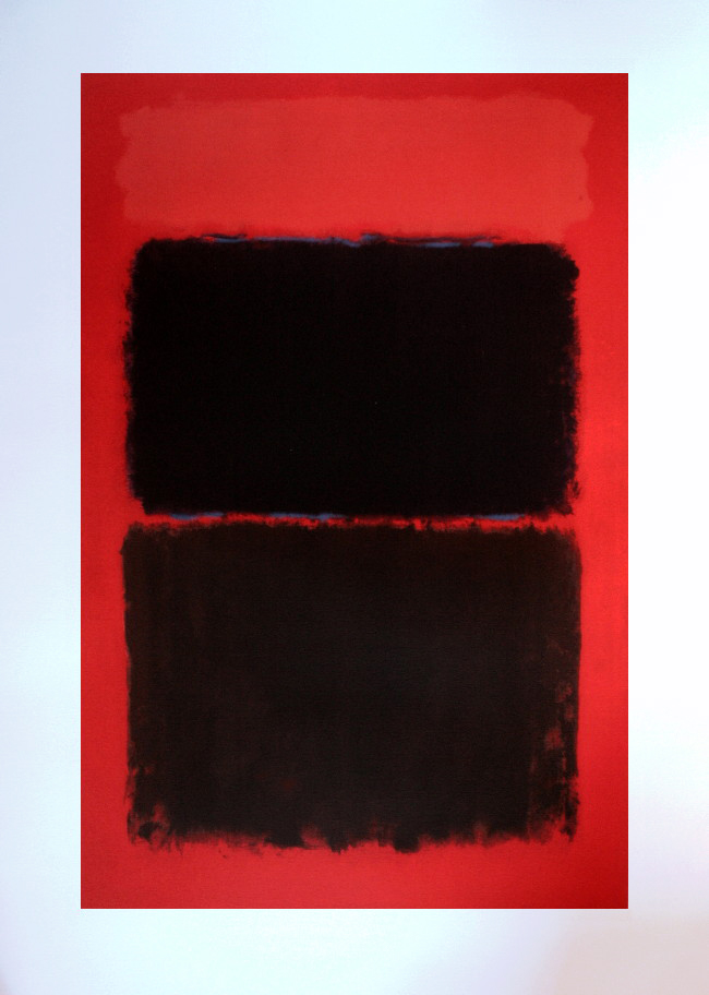 Serigraph : red over black