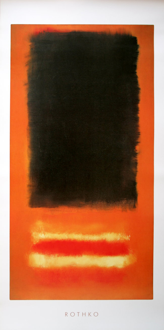 Affiche Mark Rothko : Sans titre, 1950 (Noir sur orange)