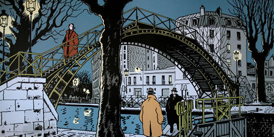 Affiche de Jacques Tardi : Nestor Burma dans le 10e Arrondissement de Paris