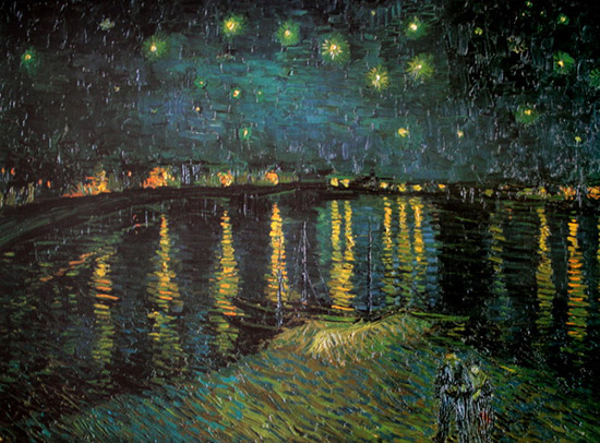 Lámina Vincent Van Gogh, Noche estrellada sobre el Ródano, 1888, 1888