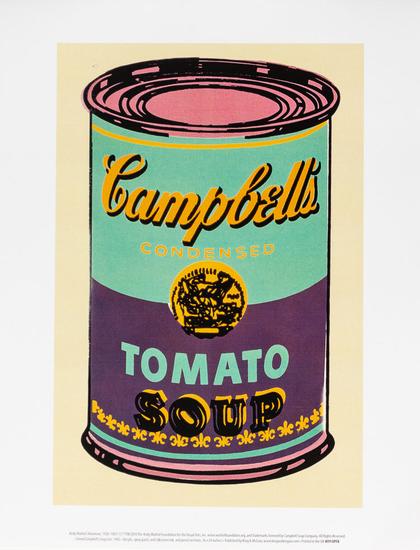 Lámina Andy Warhol : Lata de Sopa Campbell, 1965 (verde y púrpura)