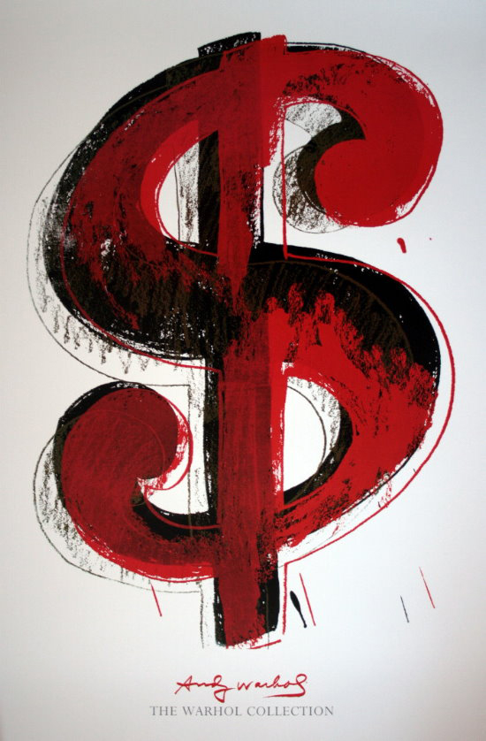 Affiche Andy Warhol : Signe du dollar