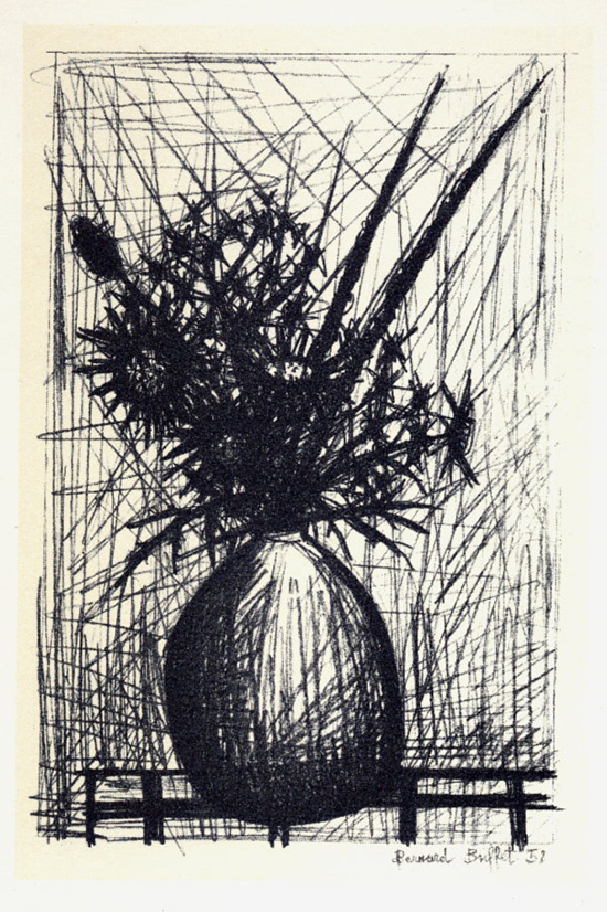 Lithographie Bernard Buffet : Chardons, 1967