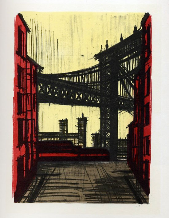 Lithographie Bernard Buffet : New York II, 1967
