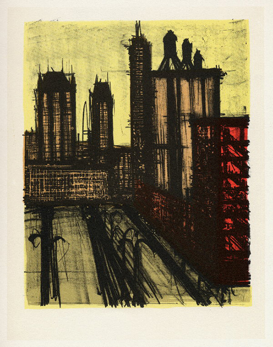 Lithographie Bernard Buffet : New York V, 1967