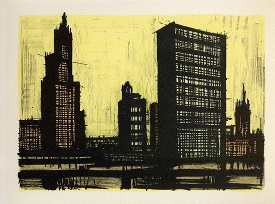 Lithographie Bernard Buffet : New York IX, 1967