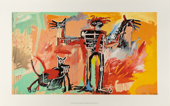 Jean Michel Basquiat poster print, Boy and Dog in a Johnnypump, 1982